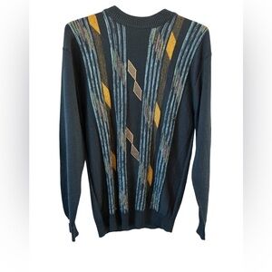 MIKO Navy Geometric Print‎ Sweater
